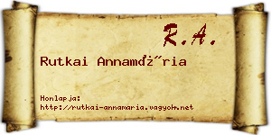 Rutkai Annamária névjegykártya