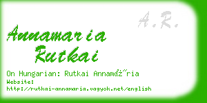 annamaria rutkai business card